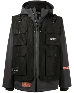 Многослойная куртка с капюшоном и карманами карго Izzue