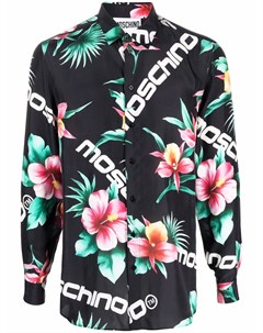 Шелковая рубашка с цветочным принтом Moschino