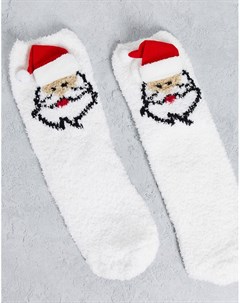 Новогодние уютные носки с дизайном в виде Санты в подарочной упаковке Loungeable