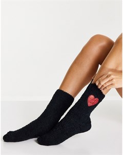 Уютные носки с сердечком с блестками в подарочной упаковке Loungeable