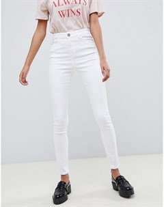 Белые джинсы скинни с завышенной талией Ridley Asos design