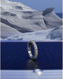 Серебристое узкое кольцо с камнями Asos design
