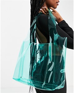 Большая прозрачная сумка тоут из искусственной кожи мятно зеленого цвета by ALDO Conlee Call it spring