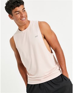 Розовая спортивная футболка без рукавов с заниженной проймой Asos 4505