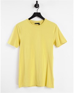 Желтая обтягивающая футболка из органического хлопка с круглым вырезом Asos design
