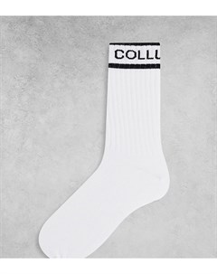 Белые носки в стиле унисекс с логотипом Unisex Collusion
