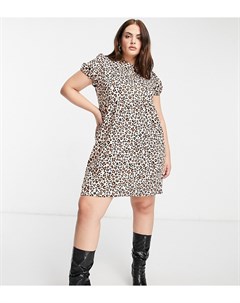 Многоярусное свободное платье из трикотажа с леопардовым принтом Street collective curve