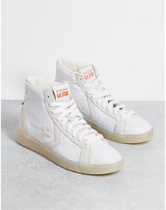 Высокие кожаные кроссовки белого цвета в утилитарном стиле Pro Leather Hi Future Utility Converse