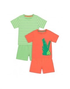 Пижамы Крокодильчик 2 пары зеленый оранжевый Mothercare