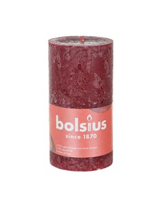 Свеча shine 13х6 8 см красная бархат Bolsius