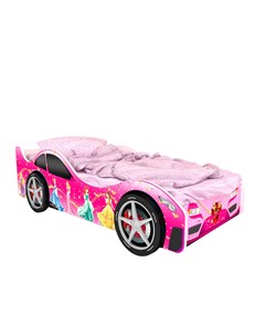 Кровать машина карлсон вена с объемными колесами и подсветкой розовый 85x50x170 см Magic cars