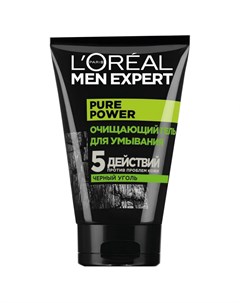 Мужской гель для умывания Men Expert Чёрный уголь 100 мл L'oreal paris