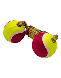 Игрушка для собак Гантель из каната с теннисными мячами 25см Major