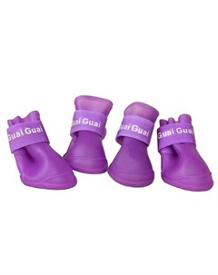 Ботинки для собак силиконовые фиолетовые размер M 5х 4см Грызлик ам