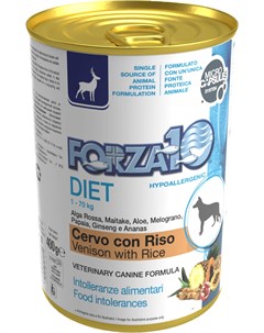 Консервы Diet Cervo con Riso гипоаллергенные с олениной и рисом для собак 400 г Forza10