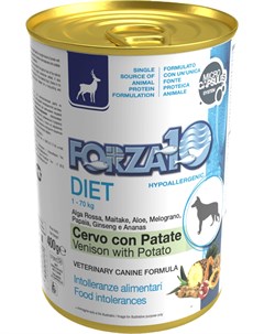 Консервы Diet Cervo con Patate гипоаллергенные с олениной и картофелем для собак 400 г Forza10