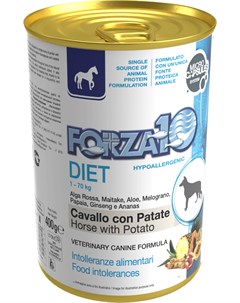 Консервы Diet Cavallo con Patate гипоаллергенные с кониной и картофелем для собак 400 г Forza10