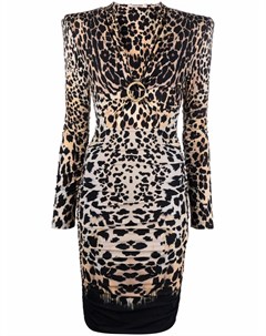 Платье мини с леопардовым принтом Roberto cavalli