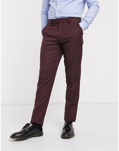 Бордовые узкие брюки wedding Asos design