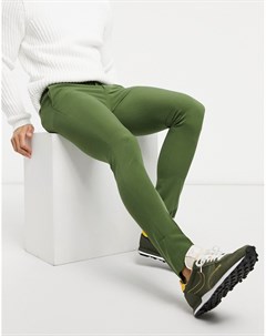 Супероблегающие строгие брюки цвета хаки Asos design