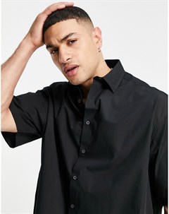 Черная oversized футболка свободного кроя с короткими рукавами Asos design