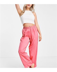 Атласные пижамные брюки розового цвета с неоновым кантом из коллекции Выбирай и комбинируй ASOS DESI Asos petite