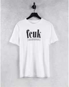 Белая футболка с логотипом FCUK French connection