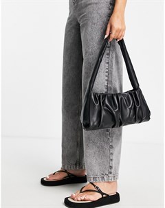 Черная присборенная сумка на плечо Asos design