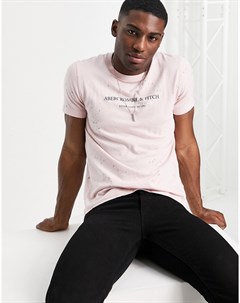 Розовая футболка с градиентным принтом логотипа Abercrombie & fitch