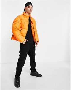 Стеганая дутая куртка оранжевого цвета из переработанных материалов Topman