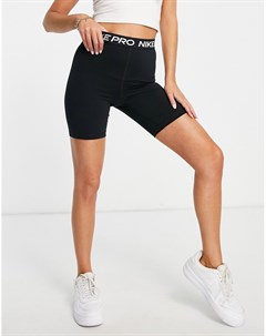 Черные шорты леггинсы с завышенной талией длиной 7 дюймов Nike