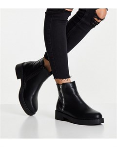 Черные стеганые ботинки для широкой стопы на молнии сбоку Truffle collection