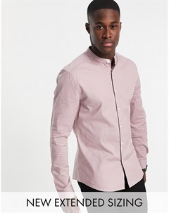 Розовато лиловая приталенная рубашка с воротником на пуговицах Asos design
