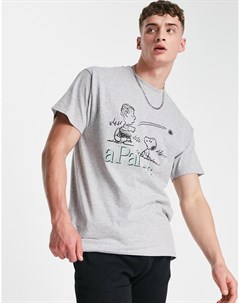 Серая футболка с графическим принтом Чарли Браун Vintage supply