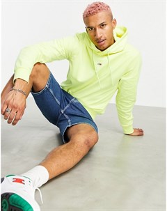 Худи цвета зеленого лайма с принтом логотипа Tommy jeans