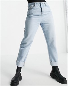 Свободные джинсы прямого кроя с глубокими отворотами выбеленного цвета Urban bliss
