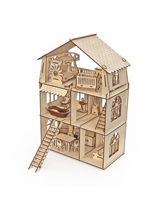 Конструктор кукольный домик Коттедж с мебелью Premium Хэппидом