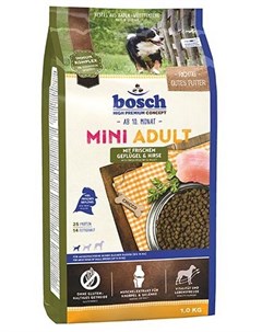 Сухой корм Mini Adult Poultry Millet птица и просо для взрослых собак мелких пород 1 кг Bosch