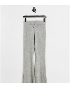 Трикотажные расклешенные брюки серого цвета Petite Topshop