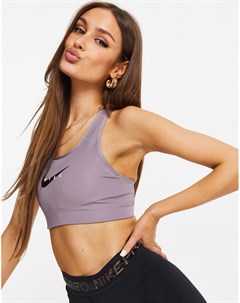Нежно розовый спортивный бюстгальтер с логотипом галочкой и средней степенью поддержки Nike training