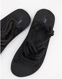 Черные сандалии с веревочной отделкой Asos design