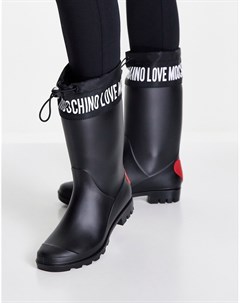 Черные резиновые сапоги с логотипом Love moschino