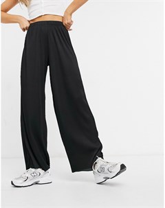 Черные плиссированные брюки с широкими штанинами Asos design