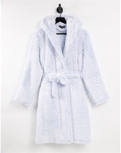Роскошный халат снежно синего цвета с капюшоном Loungeable