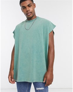 Зеленая oversized футболка без рукавов Asos design