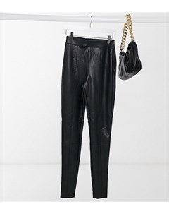 Черные брюки из искусственной кожи Tall Topshop