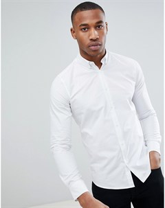Белая облегающая эластичная рубашка из поплина Only & sons