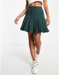 Плиссированная теннисная мини юбка зеленого цвета x Saffron Barker In the style