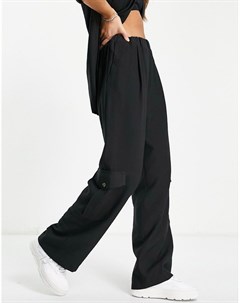 Черные брюки прямого кроя в утилитарном стиле Topshop