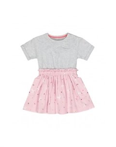 Платье с имитацией футболки и юбки розовый серый Mothercare